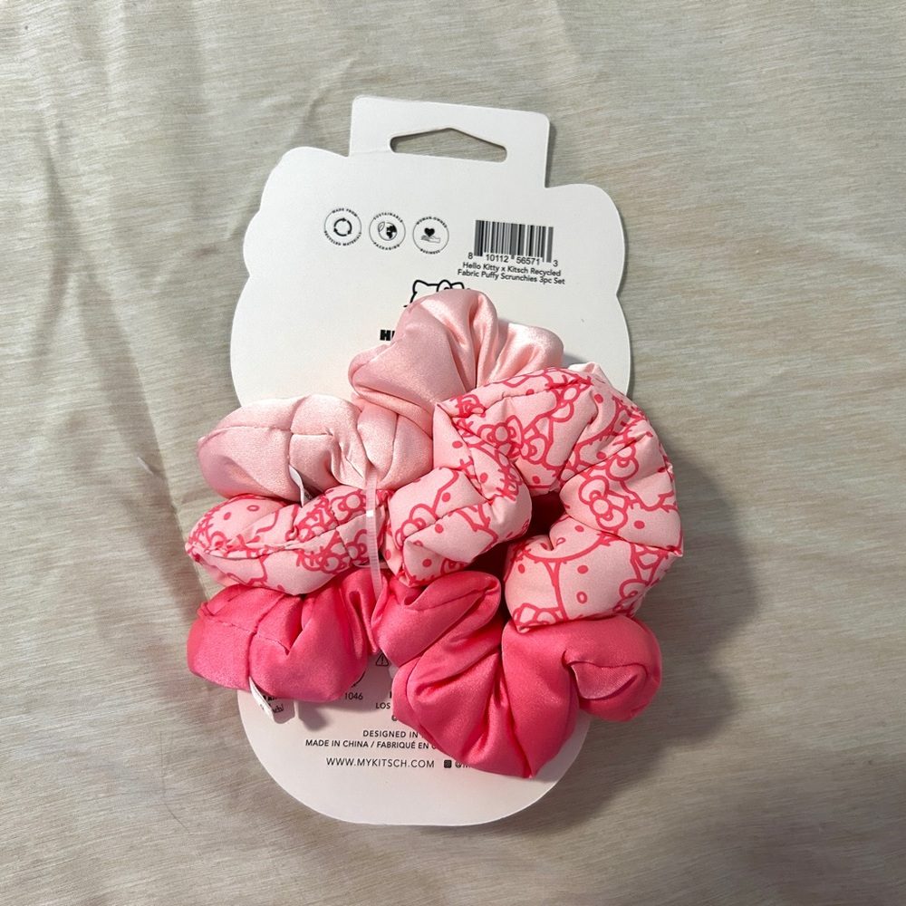 Kitsch x Hello Kitty Pink Scrunchies Set - Picture 2 of 2
